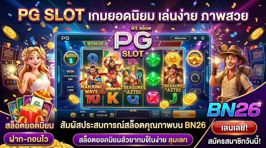 PG SLOT เกมยอดนิยม เล่นง่าย ภาพสวย พร้อมสัมผัสประสบการณ์สล็อตคุณภาพบน BN26
